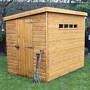 8' x 8' Traditional Pent Security Wooden Garden Shed (2.44m x 2.44m) 