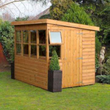 8' x 8' Traditional Sun Pent 8' Gable Wooden Garden Shed (2.43m x 2.43m) 