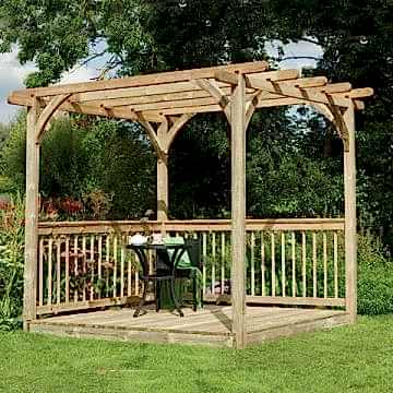 2.4 x 2.4m Easy Deck Kit Including Pergola