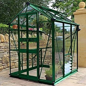 4' x 6' Halls Cotswold Birdlip Small Greenhouse in Green