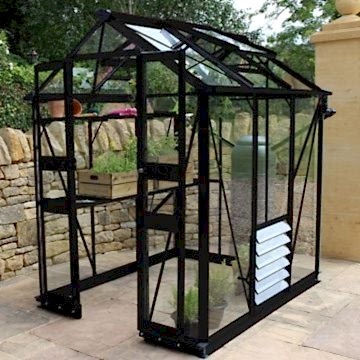 4' x 6' Eden Birdlip Small Greenhouse in Black (1.47m x 1.94m)