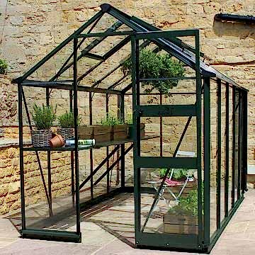 6' x 10' Eden Burford Small Greenhouse in Green (1.94m x 3.17m) 