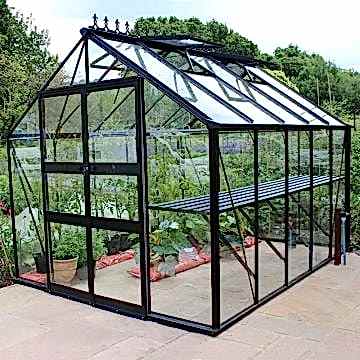 8' x 12' Eden Blockley Greenhouse in Black (2.56m x 3.79m) 