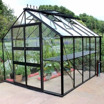 8' x 14' Halls Cotswold Blockley Greenhouse in Green - Toughened Glass