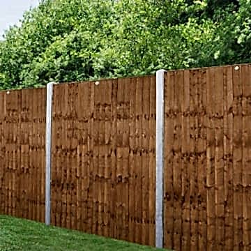 Forest 6' x 5'6 Brown Pressure Treated Vertical Closeboard Fence Panel (1.83m x 1.69m)