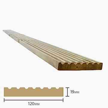 Forest Treated Softwood Deck Board 19mm x 120mm x 2.4m Pck of 10 
