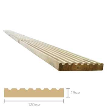 Forest Treated Softwood Deck Board 19mm x 120mm x 2.4m Pack of 50 