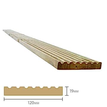 Treated Softwood Deck Board 19mm x 120mm x 2.4m Pck of 5 