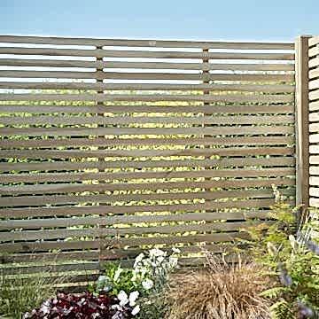 Forest 6' x 5' Pressure Treated Contemporary Slatted Fence Panel (1.8m x 1.5m)