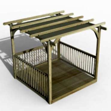 8' x 8' Forest Pergola Deck Kit with Canopy No. 3 (2.4m x 2.4m)