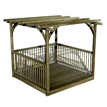 8' x 8' Forest Pergola Deck Kit No. 3 (2.4m x 2.4m)