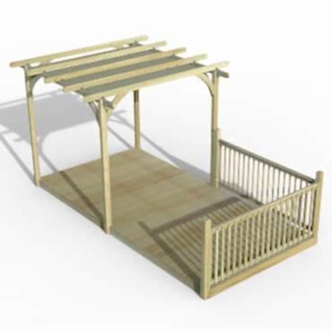 8' x 16' Forest Pergola Deck Kit with Canopy No. 3 (2.4m x 4.8m)