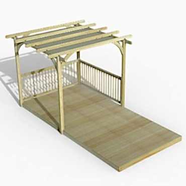 8' x 16' Forest Pergola Deck Kit with Canopy No. 5 (2.4m x 4.8m)