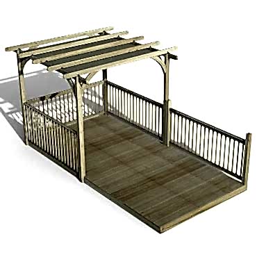8' x 16' Forest Pergola Deck Kit with Canopy No. 10 (2.4m x 4.8m)