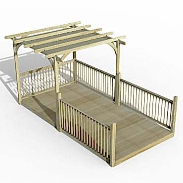 8' x 16' Forest Pergola Deck Kit with Canopy No. 11 (2.4m x 4.8m)