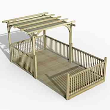 8' x 16' Forest Pergola Deck Kit with Canopy No. 12 (2.4m x 4.8m)