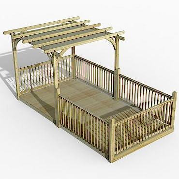 8' x 16' Forest Pergola Deck Kit with Canopy No. 13 (2.4m x 4.8m)