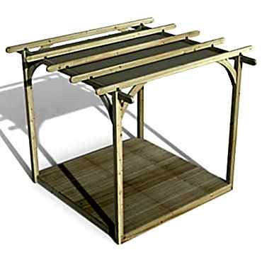 8' x 8' Forest Pergola Deck Kit with Canopy No. 1 (2.4m x 2.4m)