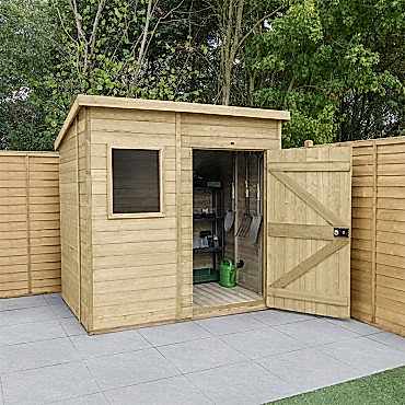 7' x 5' Forest Timberdale Tongue & Groove Pressure Treated Pent Shed (2.24m x 1.7m)