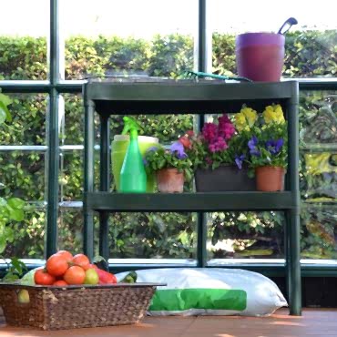 Rion 2 Tier Green Staging Bench