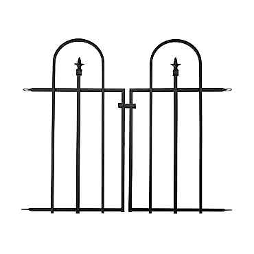 Panacea 3'1 x 2'9 Triple Arch Black Metal Gate (0.94m x 0.85m)