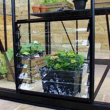 Black Louvre Vent - Toughened Glass 