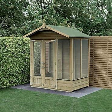 6' x 4' Forest Beckwood 25yr Guarantee Double Door Apex Summer House (1.99m x 1.23m)