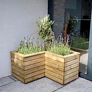 2’7 x 2’7 Forest Linear Corner Wooden Planter (0.8m x 0.8m)