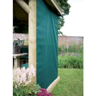4m Hexagonal Garden Gazebo Curtains - Green 