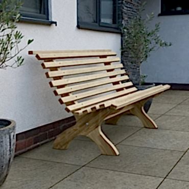 Forest Kuba Curved Wooden Garden Bench 4'11 x 2'5 (1.50m x 0.74m)