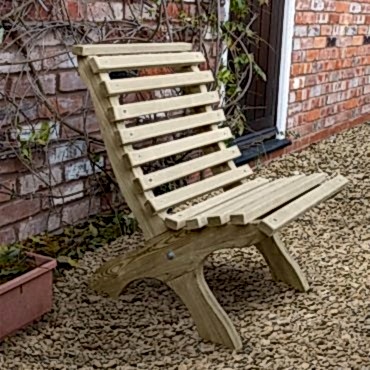 Forest Kuba Curved Wooden Garden Chair 2'0 x 2'5 (0.60m x 0.74m)