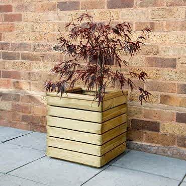 Forest Linear Square Wooden Garden Planter 1'x1' 