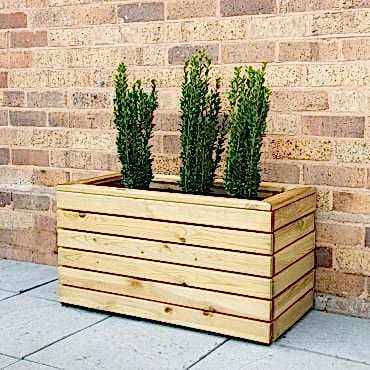 Forest Linear Double Wooden Garden Planter 3'x1'