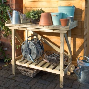 Wooden Garden Potting Bench Table 