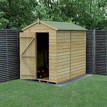 7' x 5' Forest Beckwood 25yr Guarantee Shiplap Pressure Treated Windowless Apex Wooden Shed (2.18m x 1.64m)