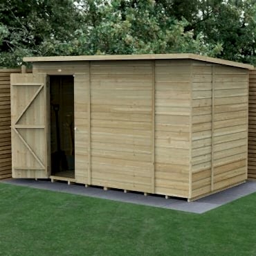10' x 6' Forest Beckwood 25yr Guarantee Shiplap Pressure Treated Windowless Pent Wooden Shed (3.11m x 2.05m)