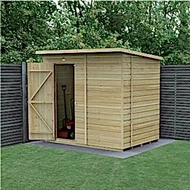 7' x 5' Forest Beckwood 25yr Guarantee Shiplap Pressure Treated Windowless Pent Wooden Shed (2.26m x 1.7m)