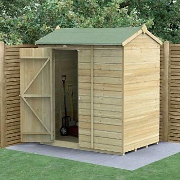 6' x 4' Forest Beckwood 25yr Guarantee Shiplap Pressure Treated Windowless Reverse Apex Wooden Shed (1.88m x 1.34m)