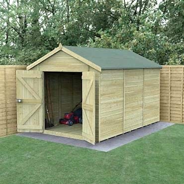 12' x 8' Forest Timberdale Tongue & Groove Windowless Double Door Apex Shed