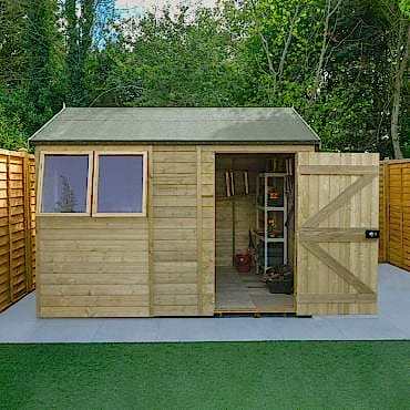 10' x 6' Forest Timberdale Tongue & Groove Pressure Treated Reverse Apex Shed (3.06m x 1.98m)