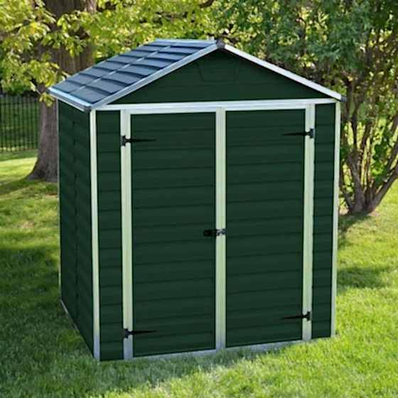 6' x 5' Palram Dark Green Skylight Plastic Shed (1.85m x 1.54m)