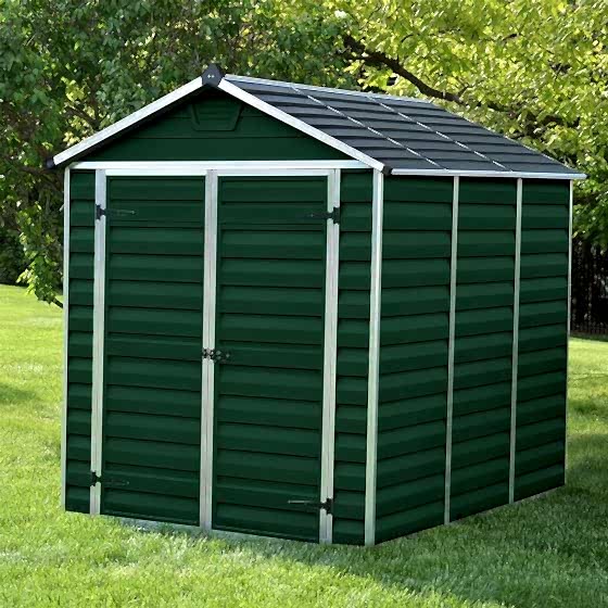 Palram 6' x 8' Dark Green Skylight Plastic Shed (1.88m x 2.39m)