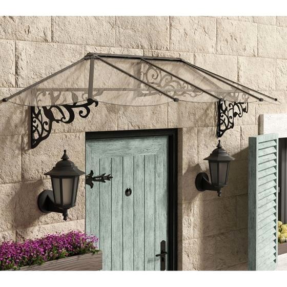 9' x 3' Palram Canopia Lily 2600 Door Canopy - Black (2.67m x 0.88m)
