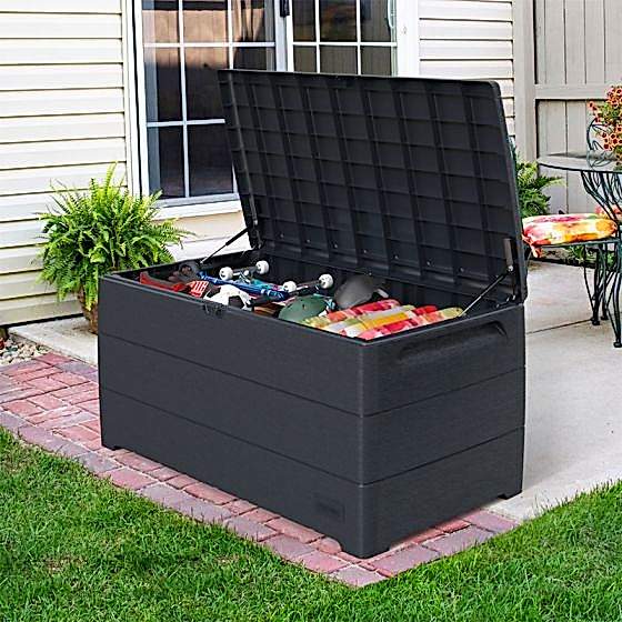 4'3 x 2'4 Saffron Durabox 416 Litre Plastic Storage Box - Sleek Grey (1.3m x 0.7m)