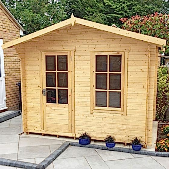 Shire Bucknells 3.6m x 2.4m Log Cabin Summerhouse (28mm)