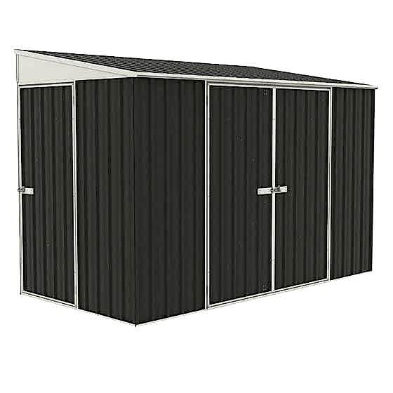 9'11 x 5' Absco Triple Door Metal Bike Shed - Grey (3m x 1.52m)