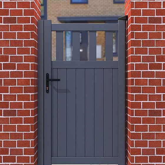 Partial Privacy Premium Aluminium Side Gate - Grey