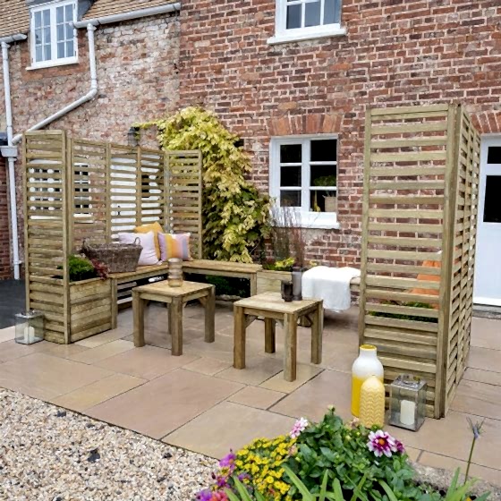 11’8 x 6’9 Forest Modular Wooden Garden Seating Set Number 5 (3.56m x 2.06m)