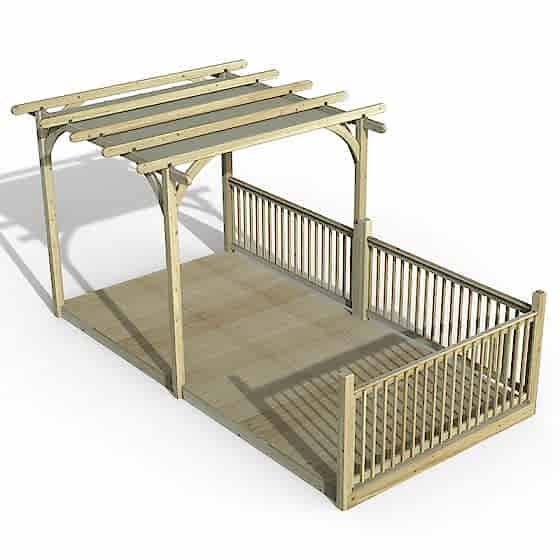 8' x 16' Forest Pergola Deck Kit with Canopy No. 7 (2.4m x 4.8m)