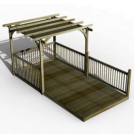 8' x 16' Forest Pergola Deck Kit with Canopy No. 10 (2.4m x 4.8m)